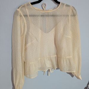 LOFT Cream Patterned Blouse